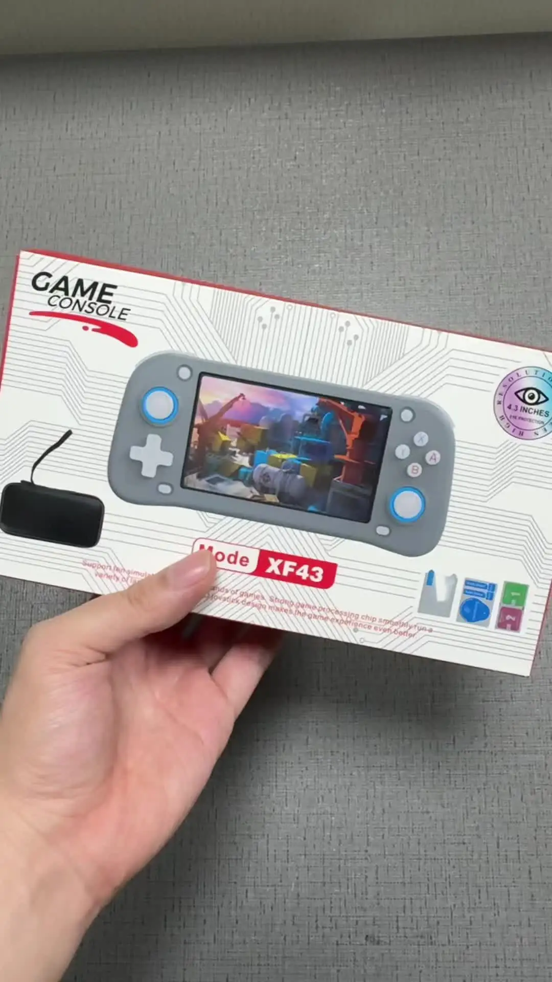 XF43 4.3'' HD LCD Retro Handheld Game Console, 128GB Portable