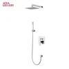 Hot and Cold Solid Brass Concealed Shower Mixer with Square Shower Faucet