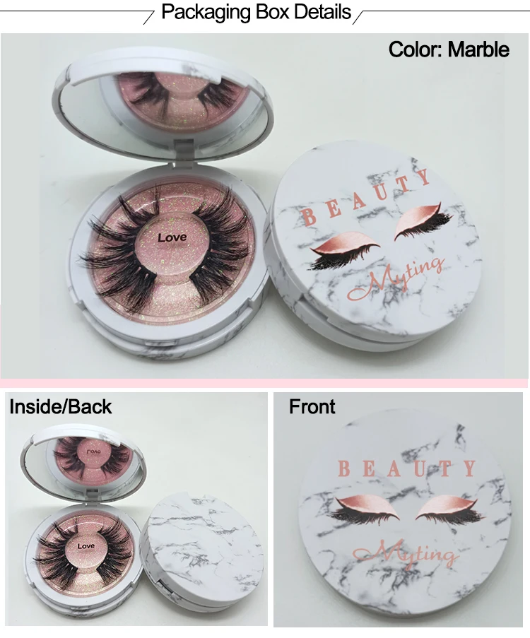 Wholesale Cosmetics Makeup Custom Eyelash Packaging Private Label False 3D Mink Lahes