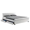 Latest Furniture Bedroom Design Faux Leather Double Platform Drawer Bed frame