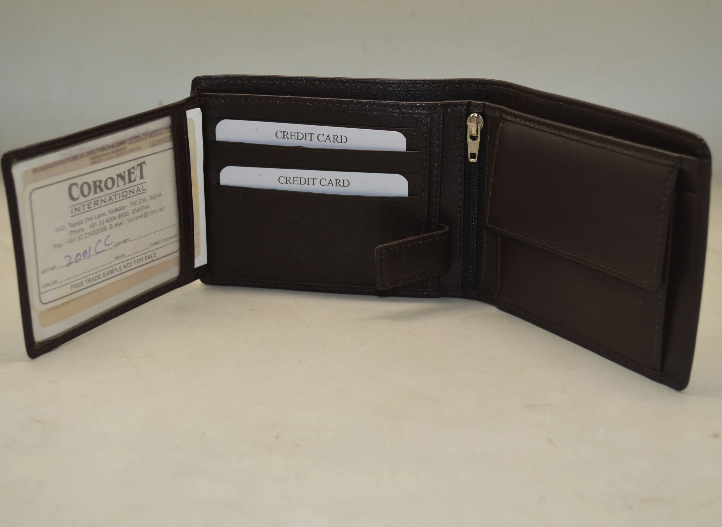Mens Genuine Leather Trifold Wallet With Card Holder Pocket Wallet With Coin Pocket Id Window