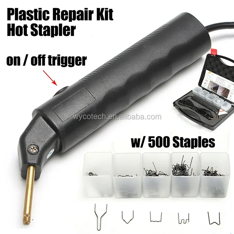 Hot Stapler Car Bumper Fender Fairing Welder Gun Plastic Repair 200x Staples 