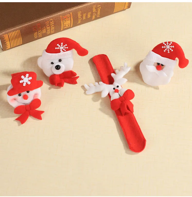 2020 Christmas Cheap Gift Santa Slap Wristband Elks Snowman Bear Decoration