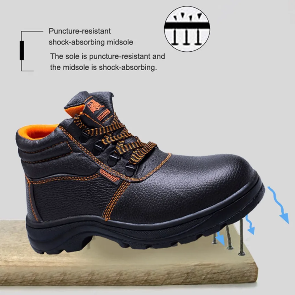 High Quality Cheap Price Men Work Safety Shoes Boots With Steel Toe And