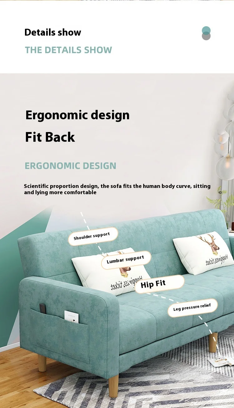 Modern Murphy Sex Wood Bed with Folding Sleeper Couch Sofa Upholstered ...