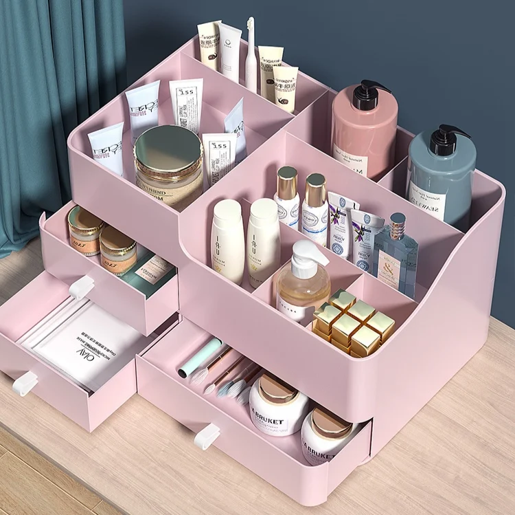 Large Capacity Drawer Makeup Organizer Bathroom Makeup Storage Box Women's Skin Care Makeup