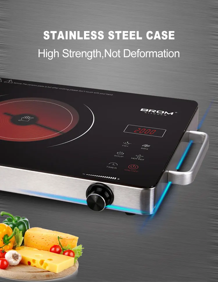 Top Single Burner Electronic Indective Cooktops 1 Hob Portable Infared Stove Induction Cooker