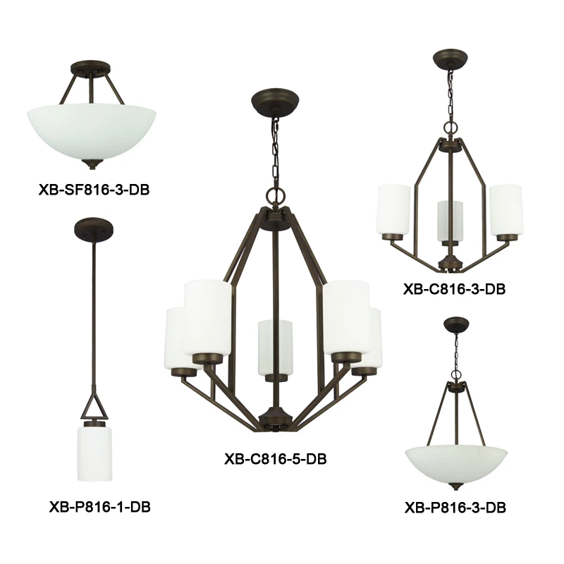 Modern Home Decorative Iron Glass Chandelier Pendant Lamp Dark Bronze Chandelier for Dining Rooms