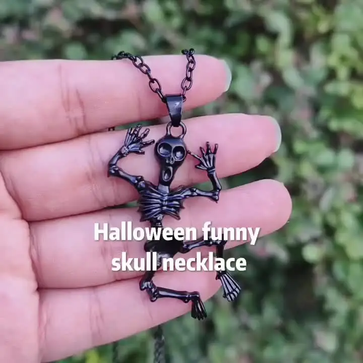 Half Skeleton Prisoner Shackled Pendant Necklace, Alloy, Pirates, Dead Man, #15