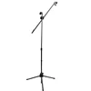 Mic Stand, Tripod Mic Stands with 2 Mic Clip Holders, Adjustable, Collapsible, Black