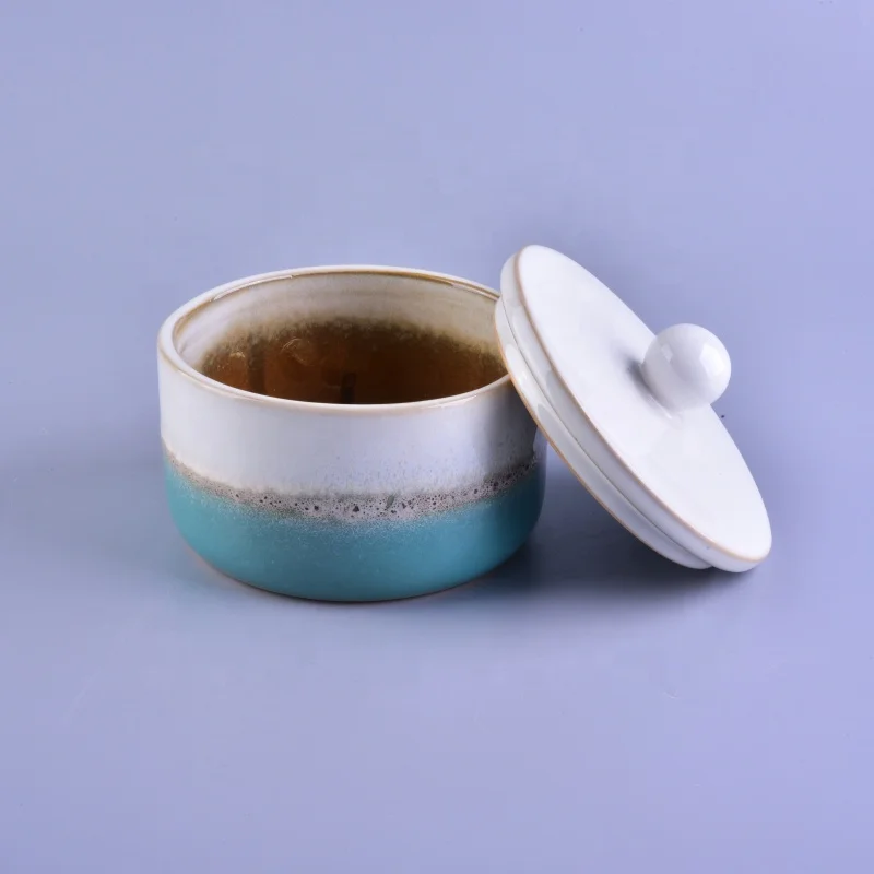 Antique ceramic votive candle holder with lid in bulk