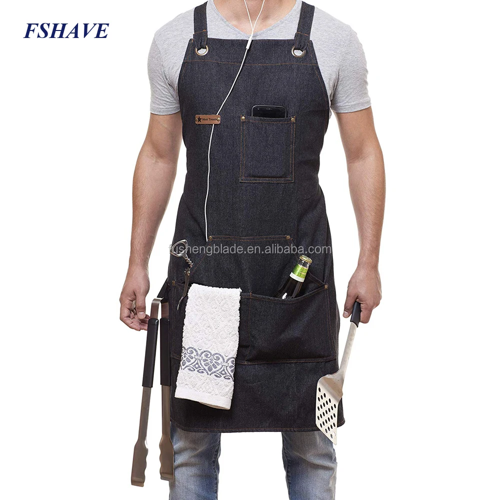 Waterproof Black Rubber Vinyl Butchers Apron Best For Kitchen