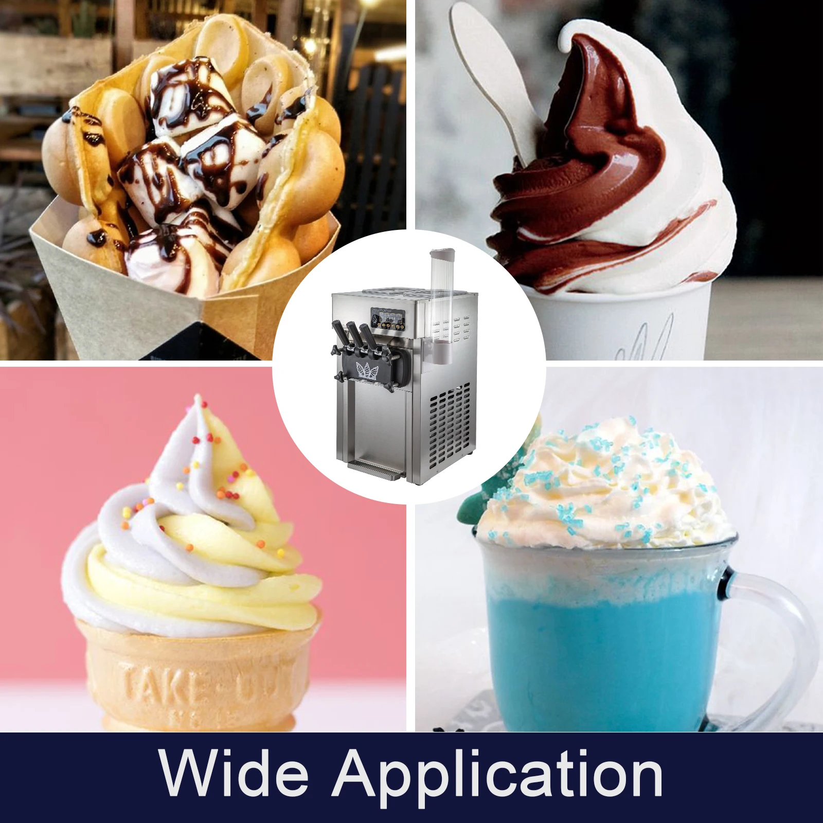 Table Top 3 flavors Mini Soft Ice Cream Machine Price/ Small Ice Cream Maker