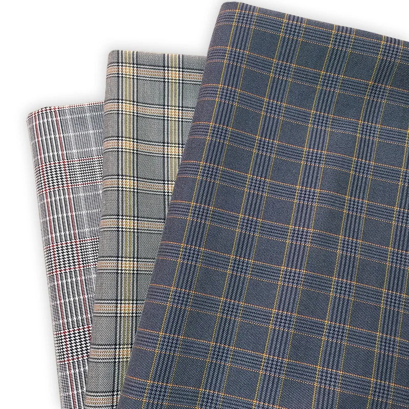 
wholesale winter Plain Dyed polyester tartan plaid fabric 