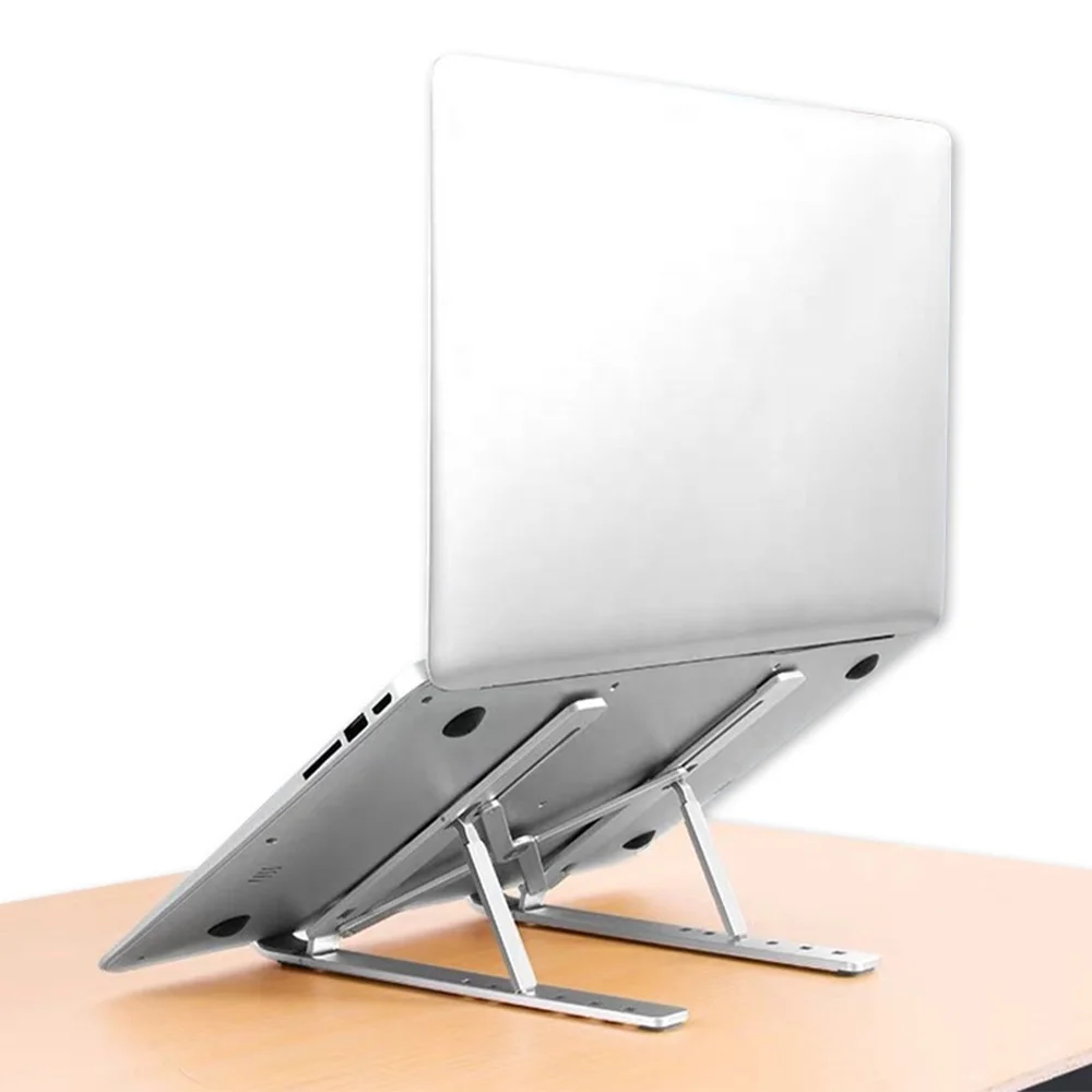 
Good Quality Silver Folding Ventilated Adjustable Stand For Laptop 