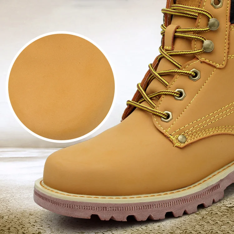 Yellow Nubuck Leather Composite Toecap Safety Shoes Lightweight Safety