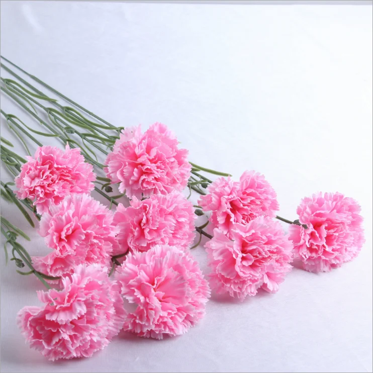 Pink Single Stem Artificial Silk Carnations For Home Wedding Decration Carnations Flower Buy