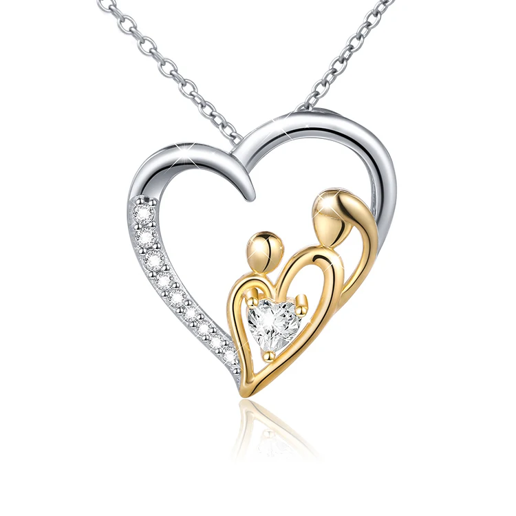 新设计母亲节珠宝 925 纯银爱心吊坠项链