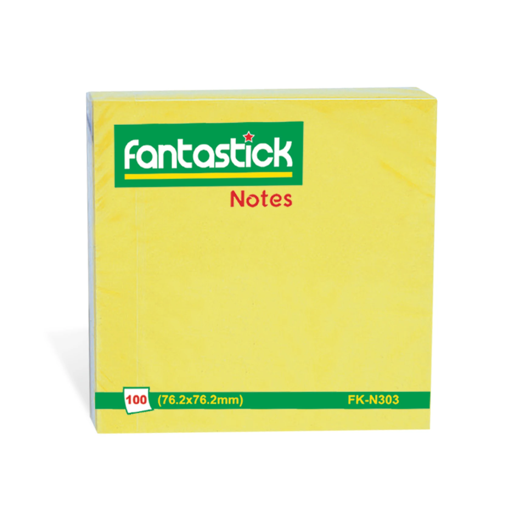 Fantastick Sticky Notes. 3x3 Inch Yellow 100 Sheets Pad High Quality Repositionable