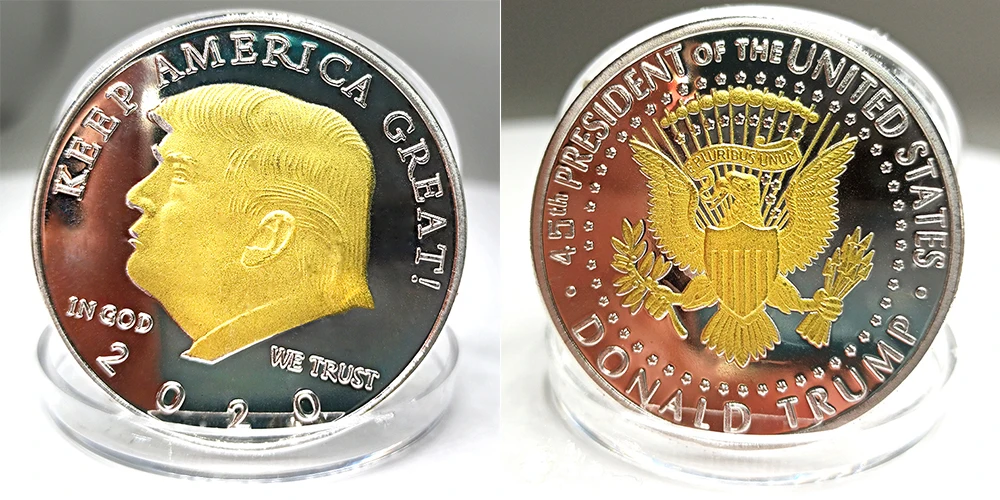 2020 Custom Usa President Souvenir Coin Gold Silver Plated Donald Trump Coin For Souvenir Buy