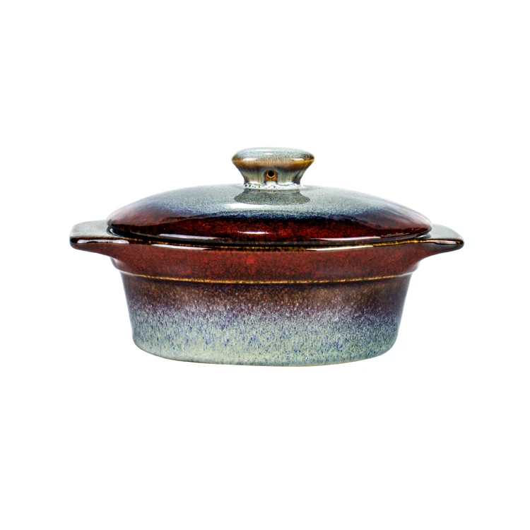 unicasa高品质批发砂锅菜陶瓷椭圆形陶瓷烹饪砂锅