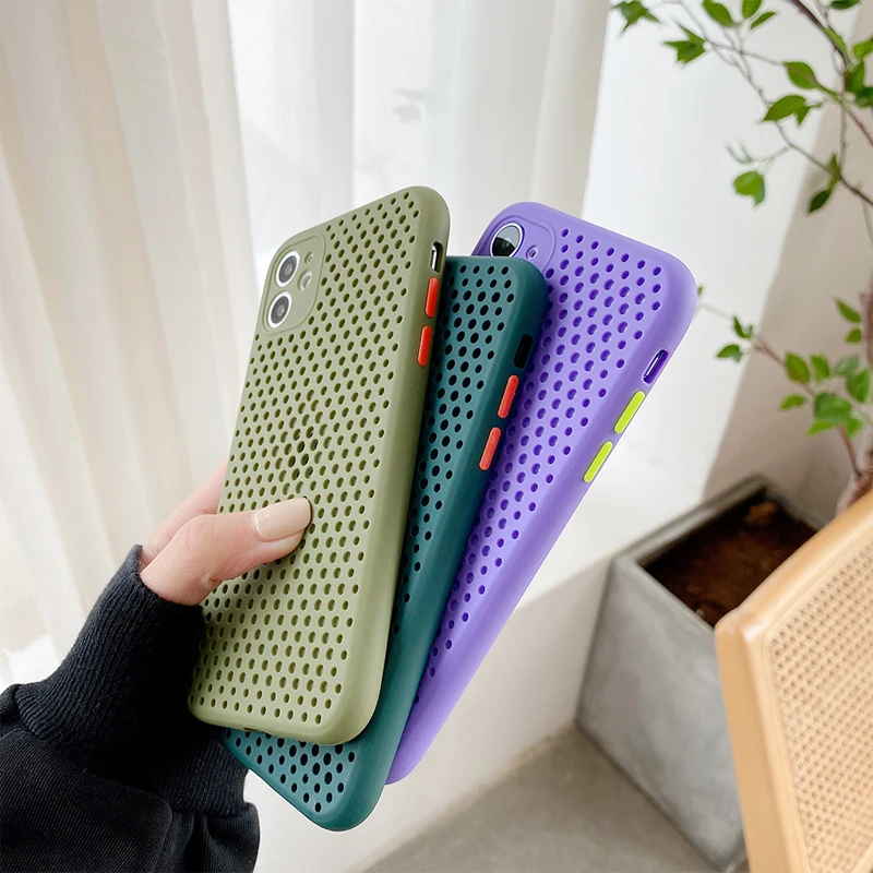 Summer Cooling Breathable Hole Heat Dissipation Soft Silicone Phone