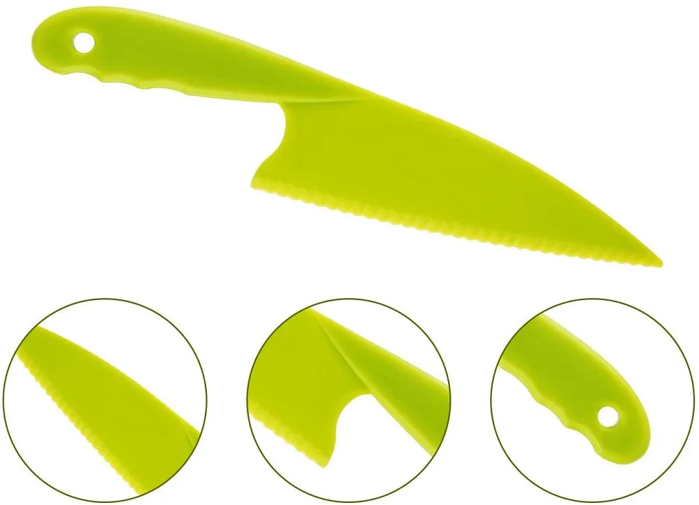 Kid Plastic Kitchen Knife Set,Children's Safe Cooking Chef Nylon Knives