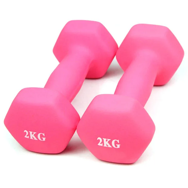 Colorful 1 Kg Dumbbell Set Vinyl Dipping Pvc Neoprene Portable Gym Solid Cast Iron Dumbbell