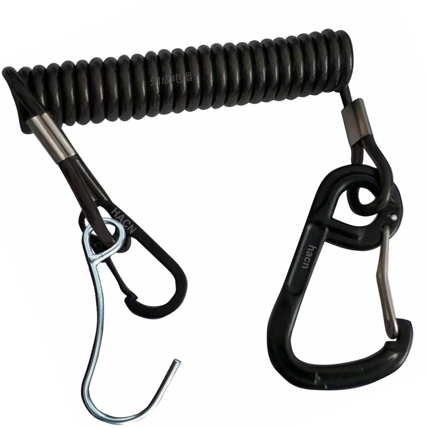 Spring Coil Tool Diving Lanyard With Single Flow Reef Hooks Coil ...