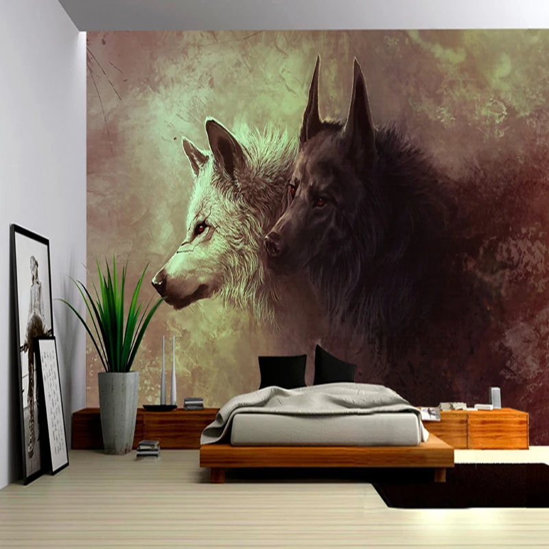 Custom 3d Poster Photo Wallpaper Wolf Totem Wild Wall Painting Modern  Living Room Study Bedroom Background Mural Wallpaper Roll - Buy Hotel Room  Wallpaper,Hand Painted Wallpaper,Living Room 5d Wallpaper Product on  