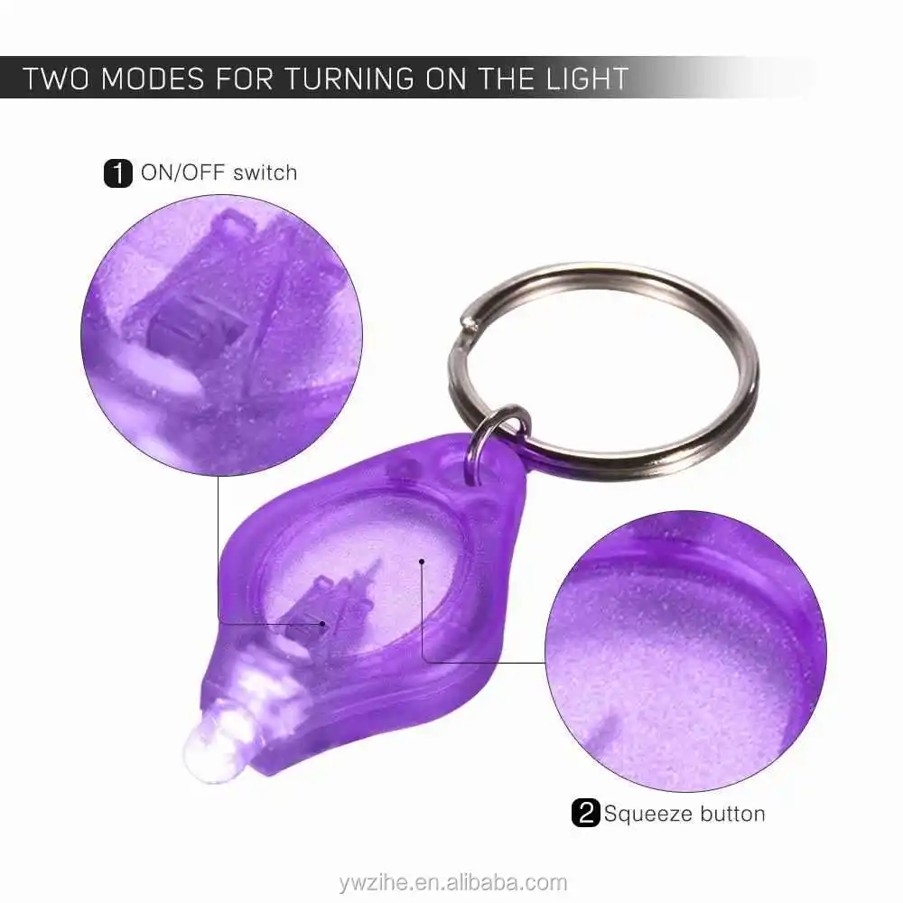 UV Mini LED Flashlight Keychain Torch Light Lamp Id Currency Passports Detector 