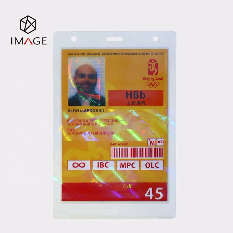 20 Mil Pre Punched Holographic Id Badge Laminating Pouches With Holes