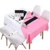 waterproof 120 rectangle round pink custom printed tablecloth fabric weights in table cloth lace wedding polyester tablecloths