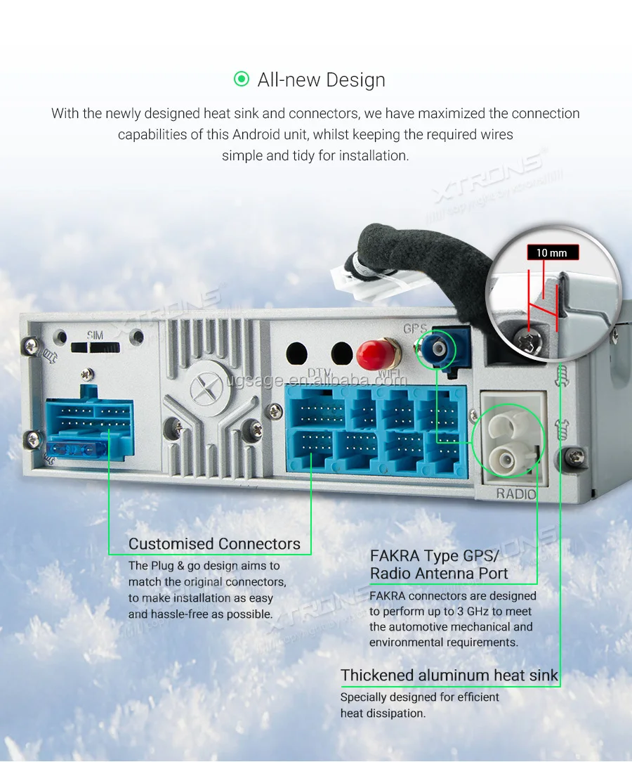 Xtrons 7'' Touch Screen Android 10.0 1din Car Radio Dvd Player For