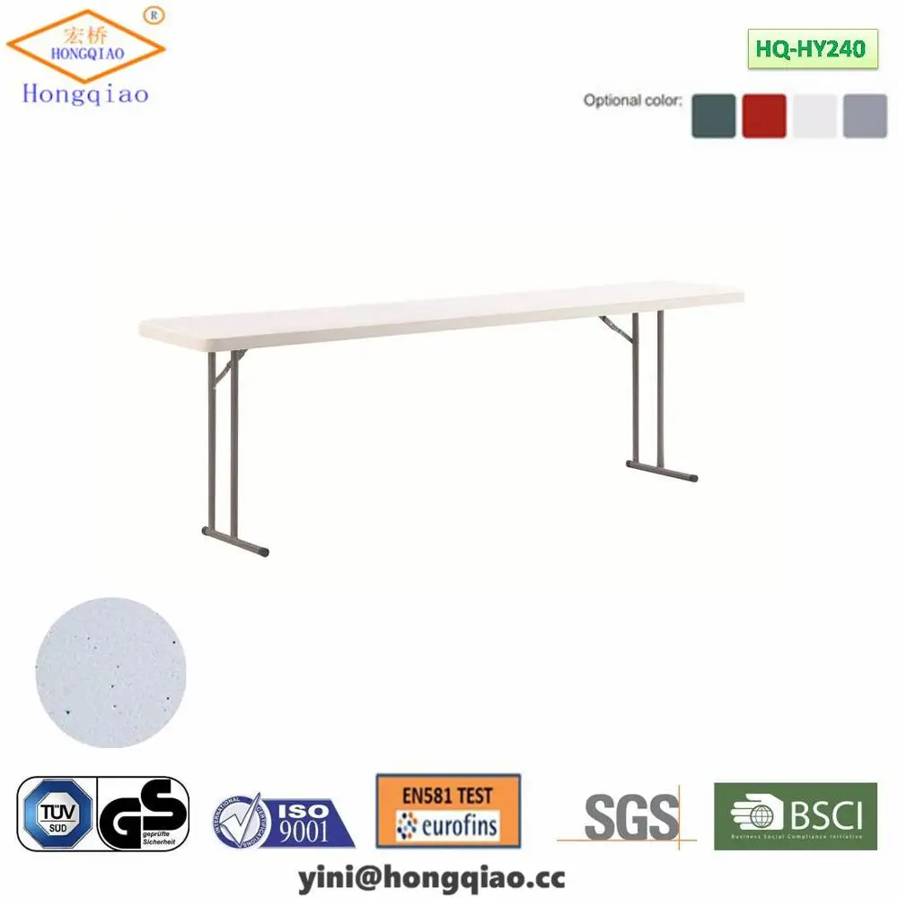 8 pies HDPE de moldeo por soplado de plástico plegable de acero de mesa de comedor mesas plegables de plástico 8 ft mesas plegables de plástico