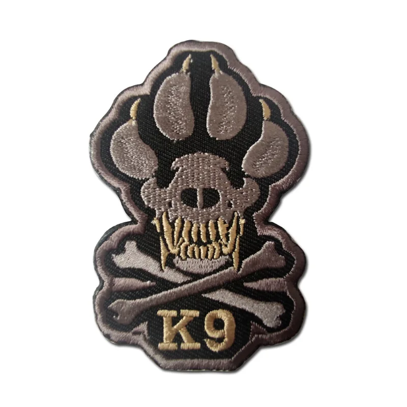 Custom K9 Dog Paw Embroidery Patch PVC Rubber Hook and Loop Morale ...