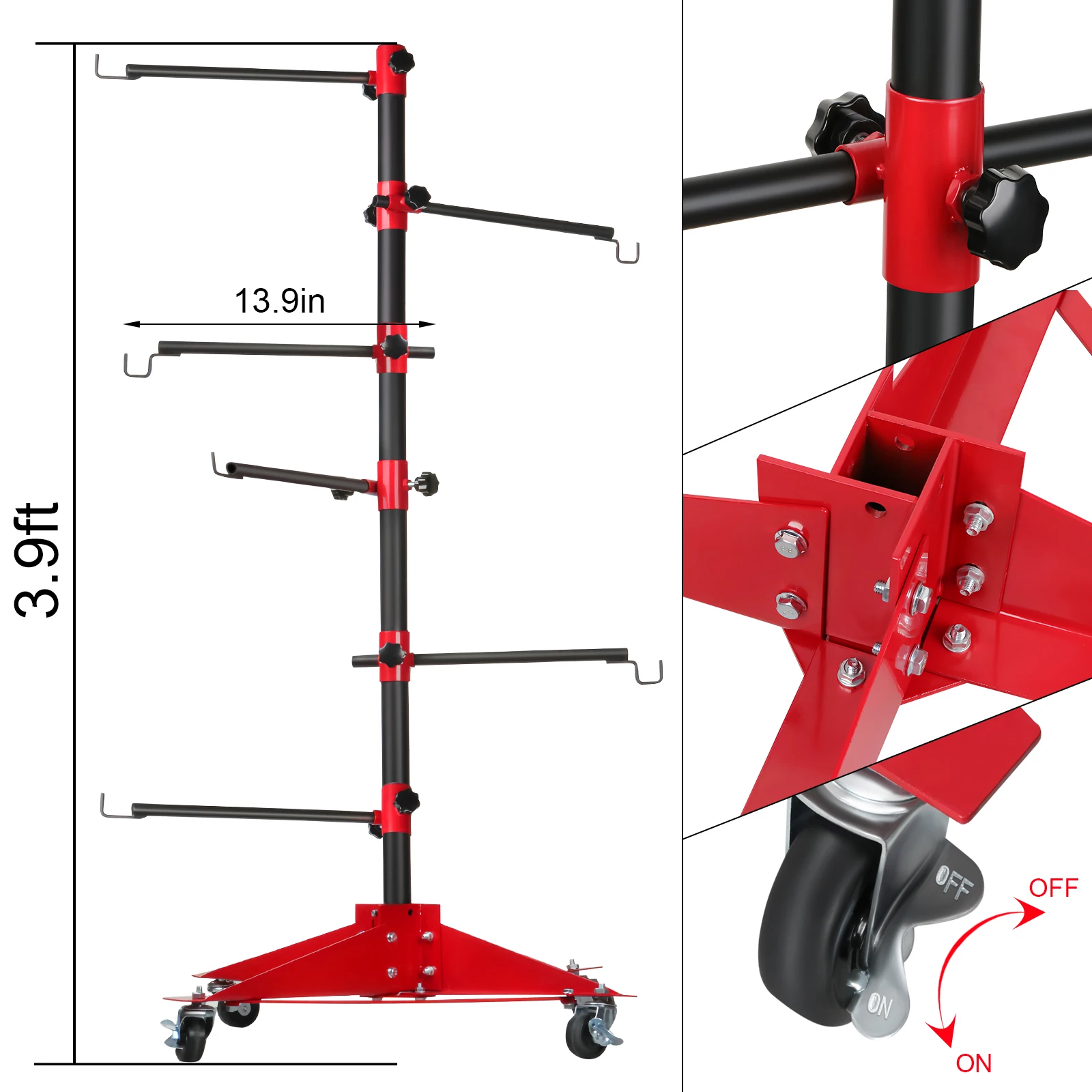 Heavy Work Hang Car Door Fender Bumper Paint Stand Adjustable Panel