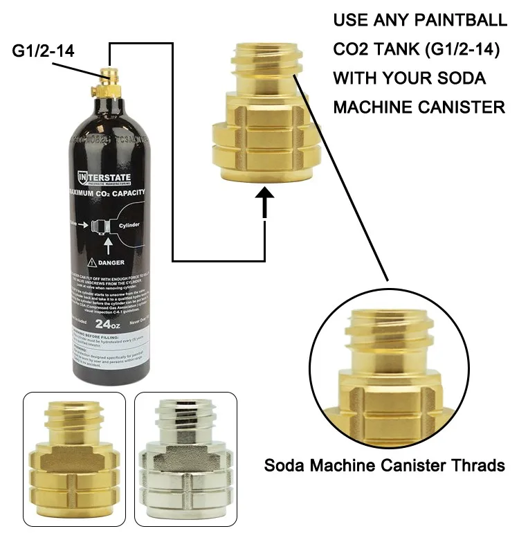 Convenient Simple Brass Soda C02 Conversion Adapter For Soda Machine