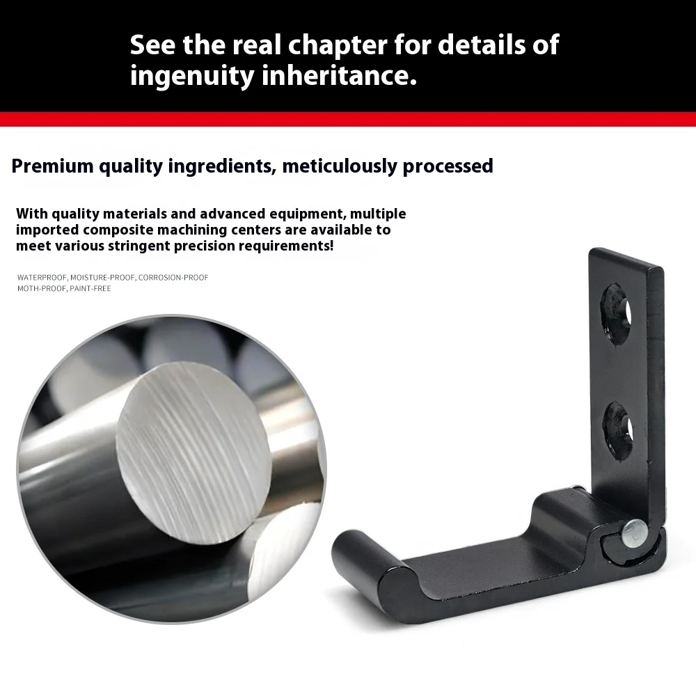 4040 Invisible Aluminum Alloy Fixed Bracket 6000 Series Foldable Clothes Hook for Bathroom Wardrobe 20/30 Sizes Available details