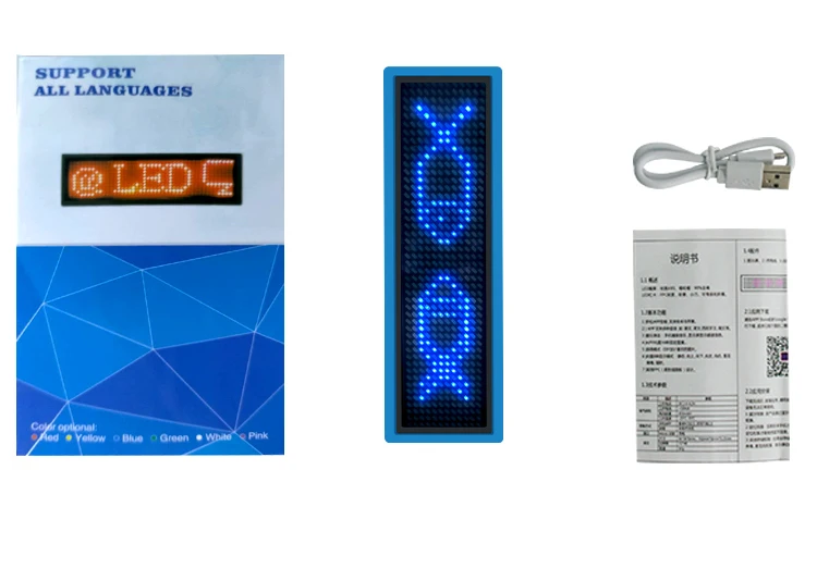 Wearable Pin Led Name Badge Tag With Scrolling Message Usb Programmable