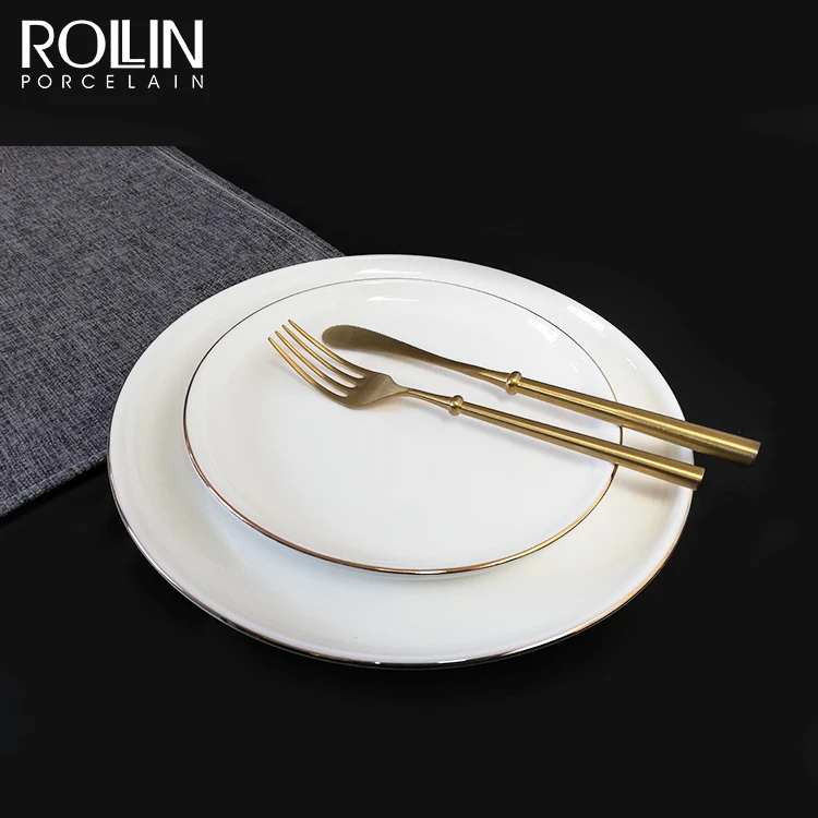 Wholesale Hot Sale Round Porcelain Ceramic Wedding White Dinner Plates