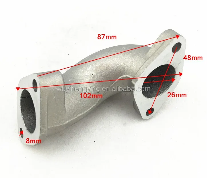 Bent 26mm Aluminum Intake Manifold For Motorcycle Carburetor Joint Pz26