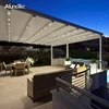 Waterproof Gazebo PVC Pergola Roof Balcony Retractable Patio Awning With Led Lights