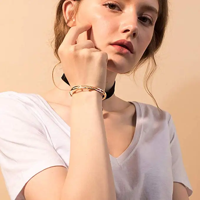 18K Gold Plated Bangles Bracelets For Women