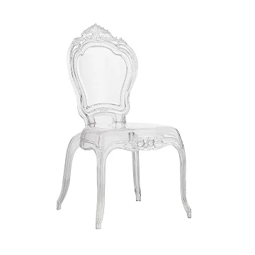 
Modern Hot sale Acrylic Crystal Transparent PC Back Chair Throne Clear Dining Chairs High quality Princess Plastic Chair 