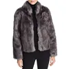 Winter Fur Outerwear Coats for Women Knitted Rabbit Faux Fur Jacket