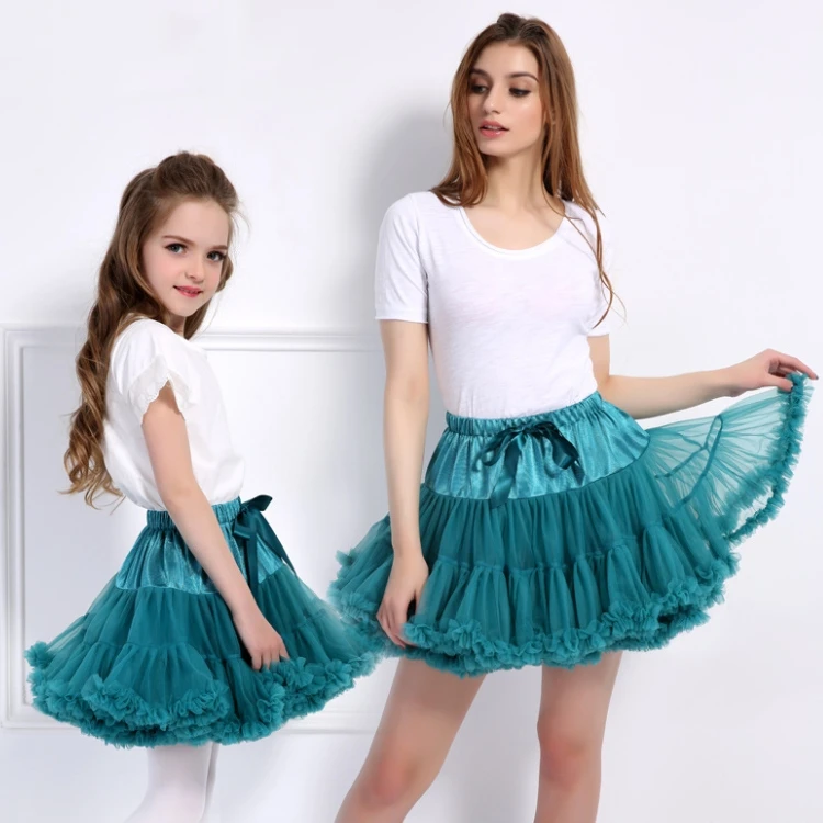 Discoball Chiffon Girls Tutus Pettiskirts Fluffy Pettiskirt Puffy Tutu Ballet Dance Mini Skirt for Age 6-8 Years 