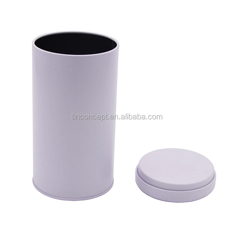 Custom Luxury Antique white Chinese Green Tea Canister Metal Round Box For Sale