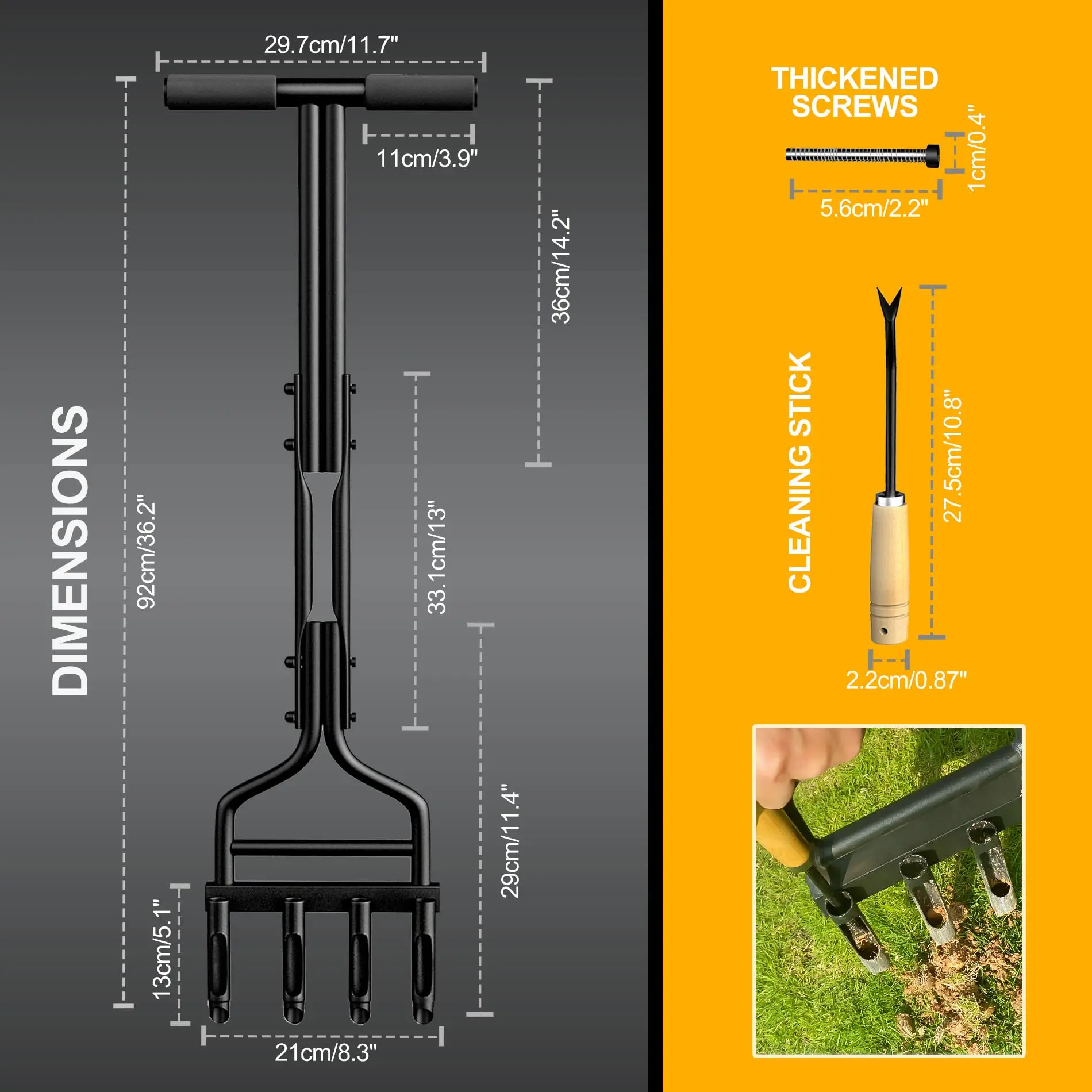 Thandle Heavy Duty Lawn Core Aerator With 2 Claws Lawn Manual Core