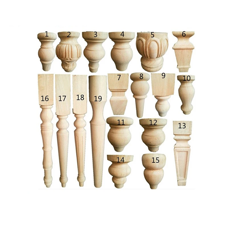 Unfinished Turned Wooden Table Furniture Legs Factory From China